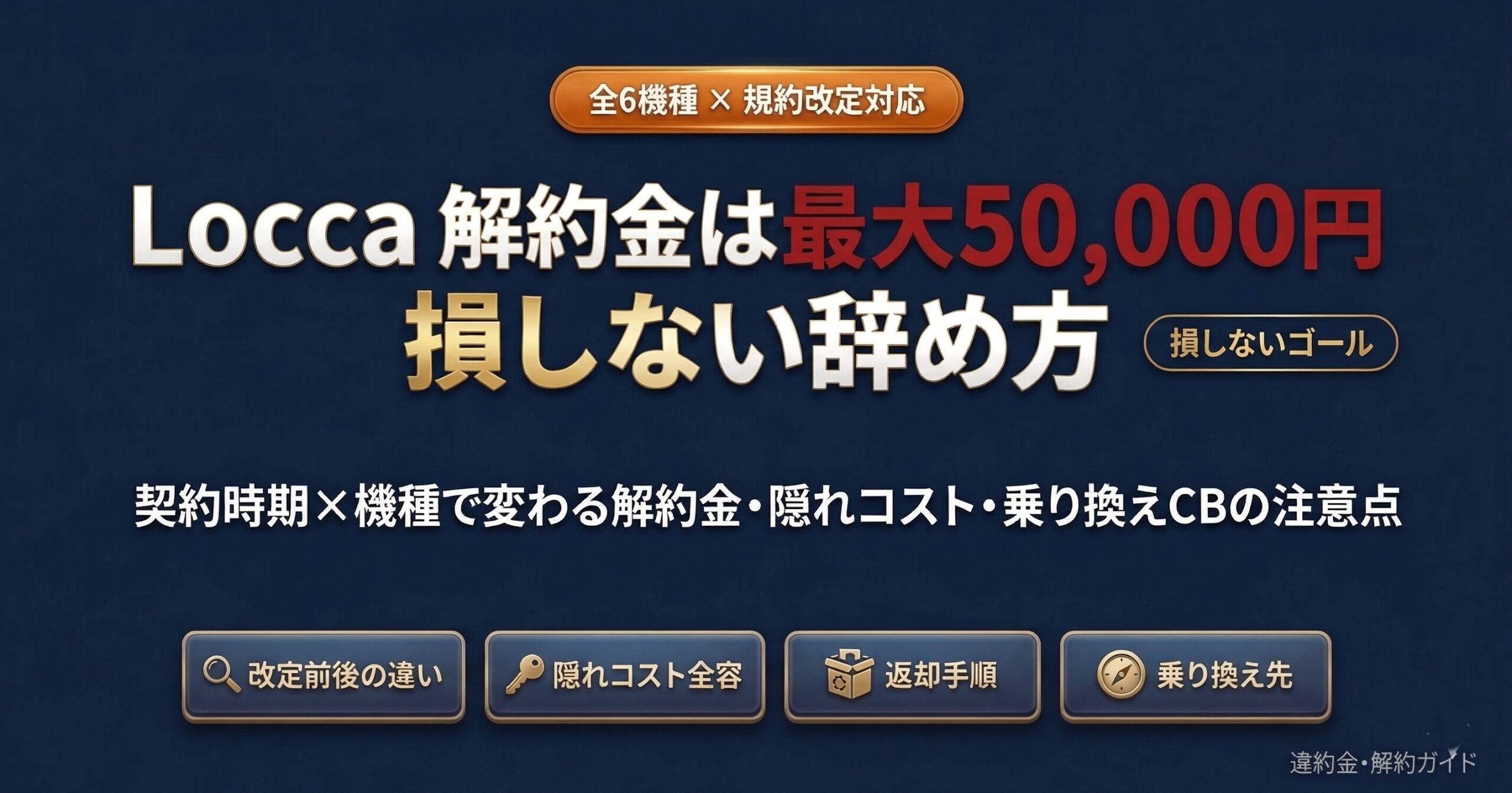 Locca解約金は最大50,000円・全6機種×規約改定対応で損しない辞め方を完全解説