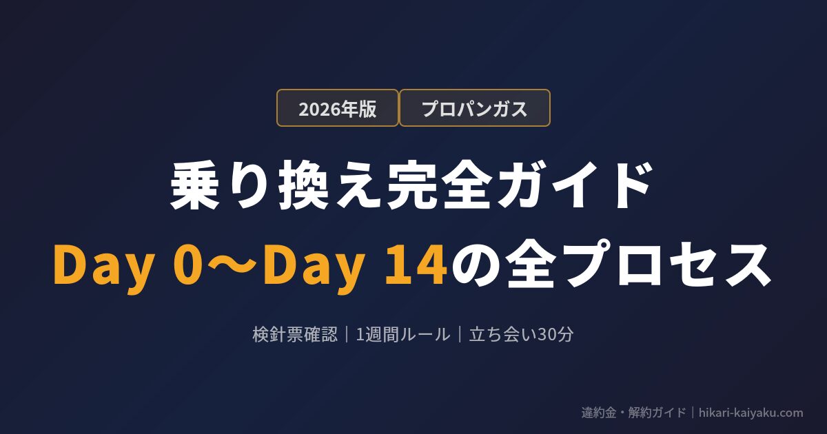 プロパンガス乗り換え完全ガイド｜Day 0〜Day 14の全プロセス